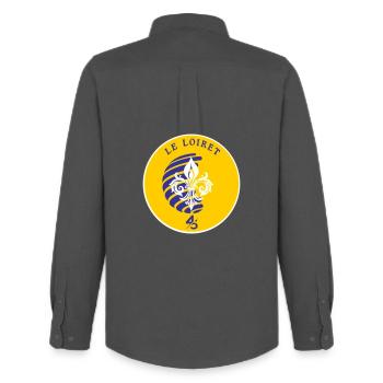 Fleur de Lys Loiret 45 - Men's Oxford Shirt by Stanley/Stella - anthracite - Back - AI Model Male 185 dark (185cm)