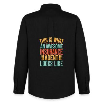 Insurance Agent This Awesome Looks Like Funny - Männer Oxford Hemd von Stanley/Stella - Schwarz - Hinten - AI Model Male 185 dark (185cm)