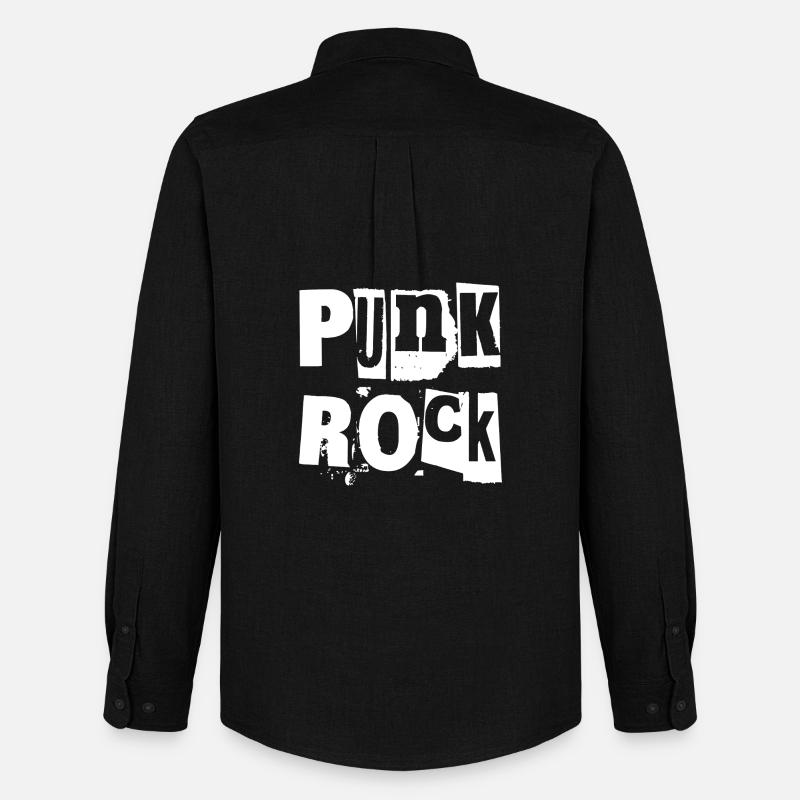 Punkrock Distressed Text Kunst - Männer Oxford Hemd von Stanley/Stella - Schwarz