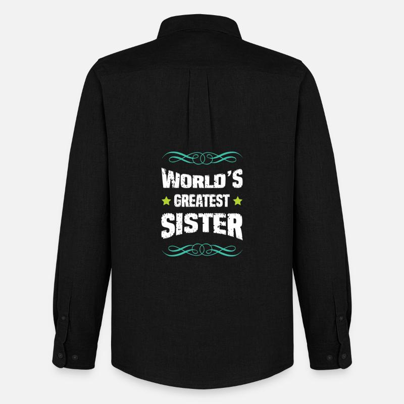 Weltgrößte Schwester - Männer Oxford Hemd von Stanley/Stella - Schwarz