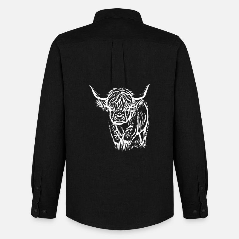Schottisches Hochlandrind Geschenk - Männer Oxford Hemd von Stanley/Stella - Schwarz