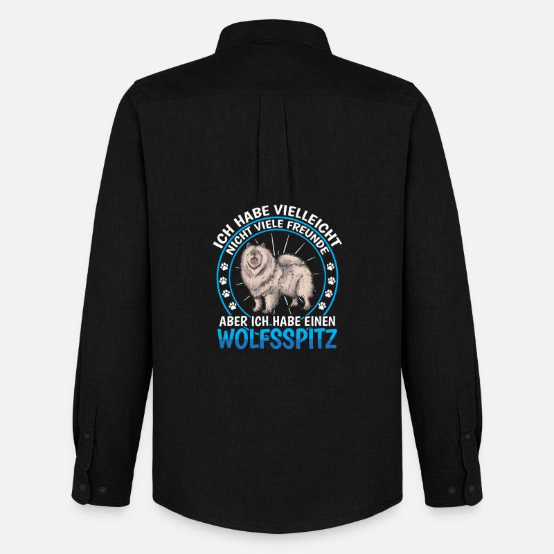 Wolfsspitz ist Freund Deutscher Wolfsspitz - Männer Oxford Hemd von Stanley/Stella - Schwarz