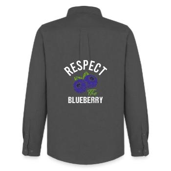 Blueberry Lustige Obst  Frucht Blaubeere Vintage - Männer Oxford Hemd von Stanley/Stella - Anthrazit - Hinten - AI Model Male 185 dark (185cm)