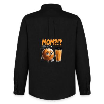 Maman?!? Dialogue amusant sur le jus d’orange - Chemise Oxford homme Stanley/Stella - noir - Dos - AI Model Male 185 dark (185cm)