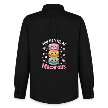 Macaron French Desserts - Men's Oxford Shirt by Stanley/Stella - black - Back - AI Model Male 185 dark (185cm)