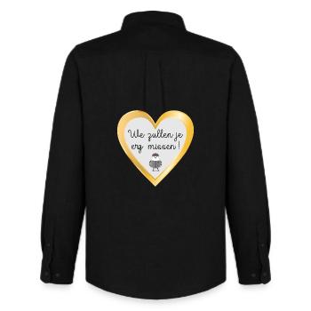 Tu vas beaucoup nous manquer - Chemise Oxford homme Stanley/Stella - noir - Dos - AI Model Male 185 dark (185cm)