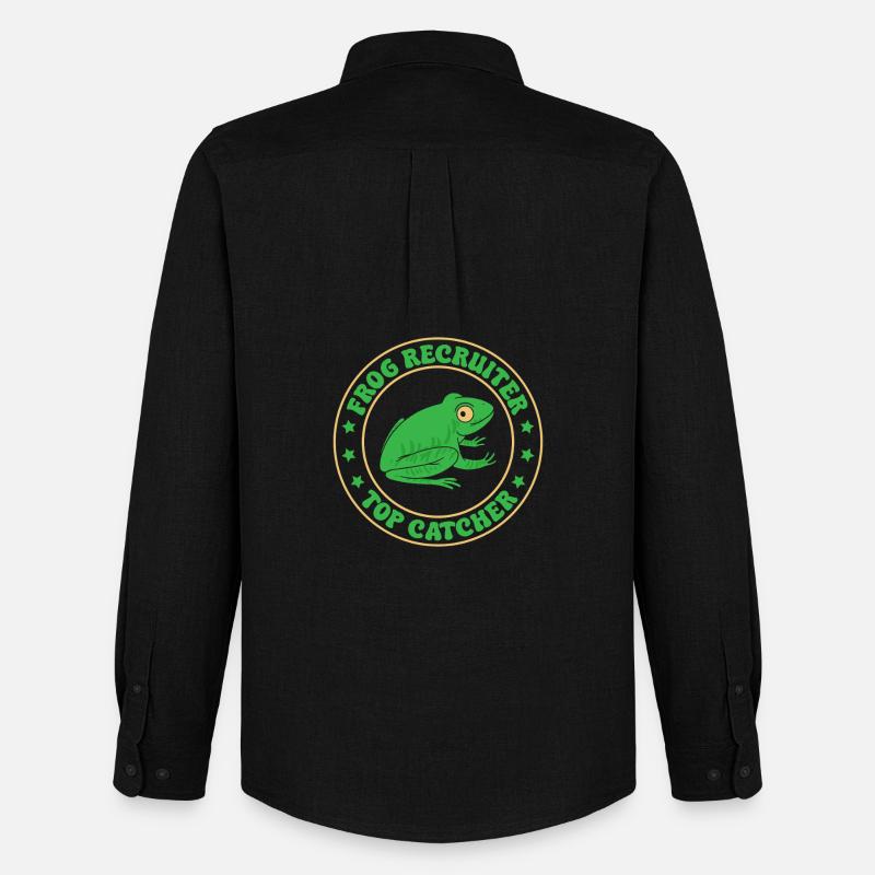 Frog Catcher Recruiter Top Frog - Männer Oxford Hemd von Stanley/Stella - Schwarz
