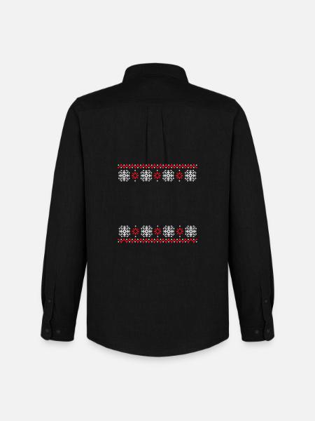 Ugly Sweater Christmas Pattern Snowflakes Cool - Men's Oxford Shirt by Stanley/Stella - black