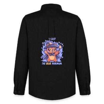 Le sort minimum de l’ours - Chemise Oxford homme Stanley/Stella - noir - Dos - AI Model Male 185 dark (185cm)