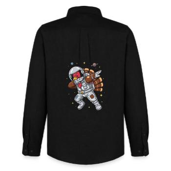 Astronaut duck in space - Men's Oxford Shirt by Stanley/Stella - black - Back - AI Model Male 185 dark (185cm)