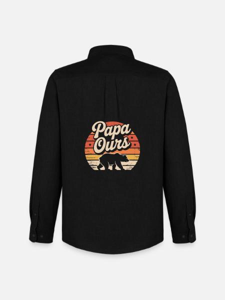 Papa Bear at sunset - Men's Oxford Shirt by Stanley/Stella - black