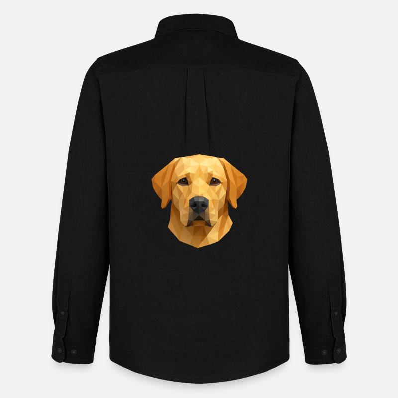 Polygon Labrador Retriever Geschenk - Männer Oxford Hemd von Stanley/Stella - Schwarz