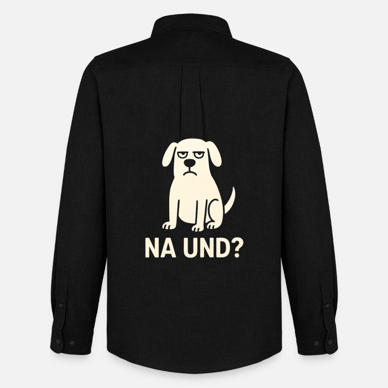 Grummel Hund Na Und Meme - Männer Oxford Hemd von Stanley/Stella - Schwarz