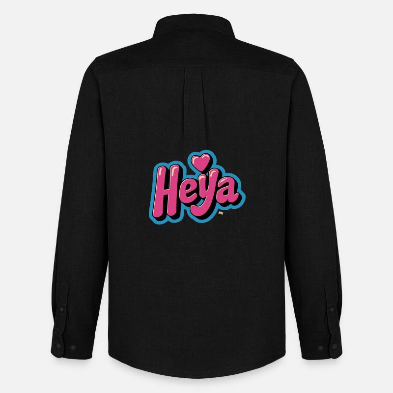 Heya Herz Bubble - Männer Oxford Hemd von Stanley/Stella - Schwarz