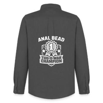 Bead Tug O War Champion Adult Humor Women s - Men's Oxford Shirt by Stanley/Stella - anthracite - Back - AI Model Male 185 dark (185cm)