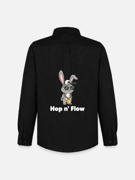 Hop n' Flow bunny with chain - Men's Oxford Shirt by Stanley/Stella - black