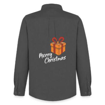 Merry Christmas Gift Design - Männer Oxford Hemd von Stanley/Stella - Anthrazit - Hinten - AI Model Male 185 dark (185cm)