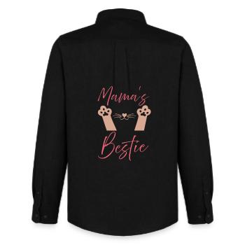 Mamas Bestie Pfotenabdruck Typografie - Männer Oxford Hemd von Stanley/Stella - Schwarz - Hinten - AI Model Male 185 dark (185cm)