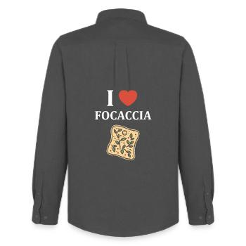 Ich liebe Focaccia - Männer Oxford Hemd von Stanley/Stella - Anthrazit - Hinten - AI Model Male 185 dark (185cm)