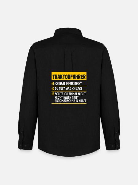 Lustiges Traktorfahrer Traktor Geschenk - Männer Oxford Hemd von Stanley/Stella - Schwarz