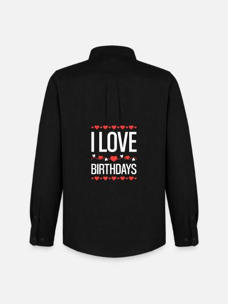 I Love Birthdays - Men's Oxford Shirt by Stanley/Stella - black