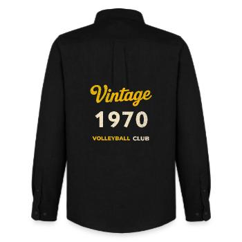 Millésime 1970 – Club de volley-ball Rétro Année de naissance - Chemise Oxford homme Stanley/Stella - noir - Dos - AI Model Male 185 dark (185cm)