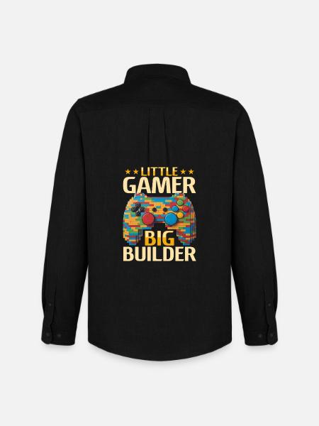 Building Blocks Gamer Gaming Brick Builder - Männer Oxford Hemd von Stanley/Stella - Schwarz