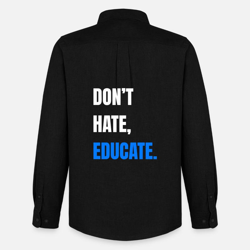 Don’t Hate Educate - Männer Oxford Hemd von Stanley/Stella - Schwarz