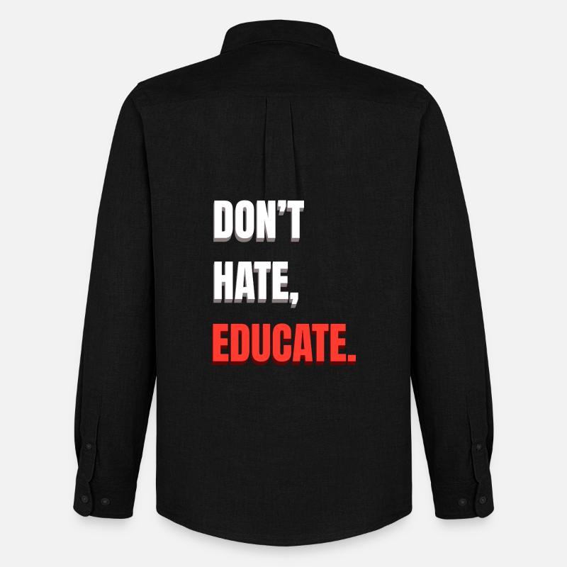 Don’t Hate Educate - Männer Oxford Hemd von Stanley/Stella - Schwarz