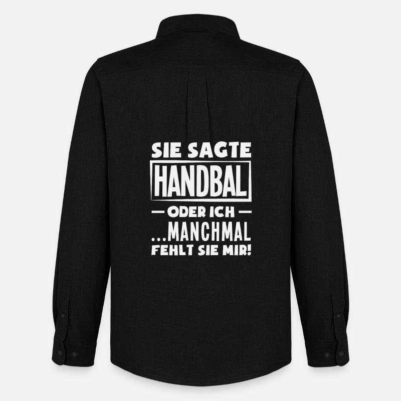 Handball oder ich – manchmal fehlt sie - Männer Oxford Hemd von Stanley/Stella - Schwarz