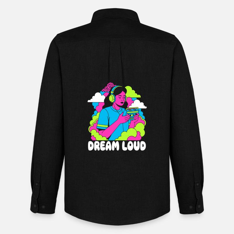 Traum Laut Neon Pop - Männer Oxford Hemd von Stanley/Stella - Schwarz