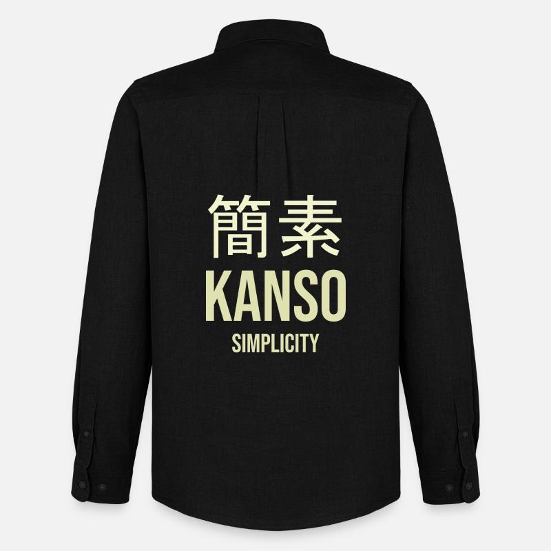 Kanji-Einfachheit optimiert - Männer Oxford Hemd von Stanley/Stella - Schwarz