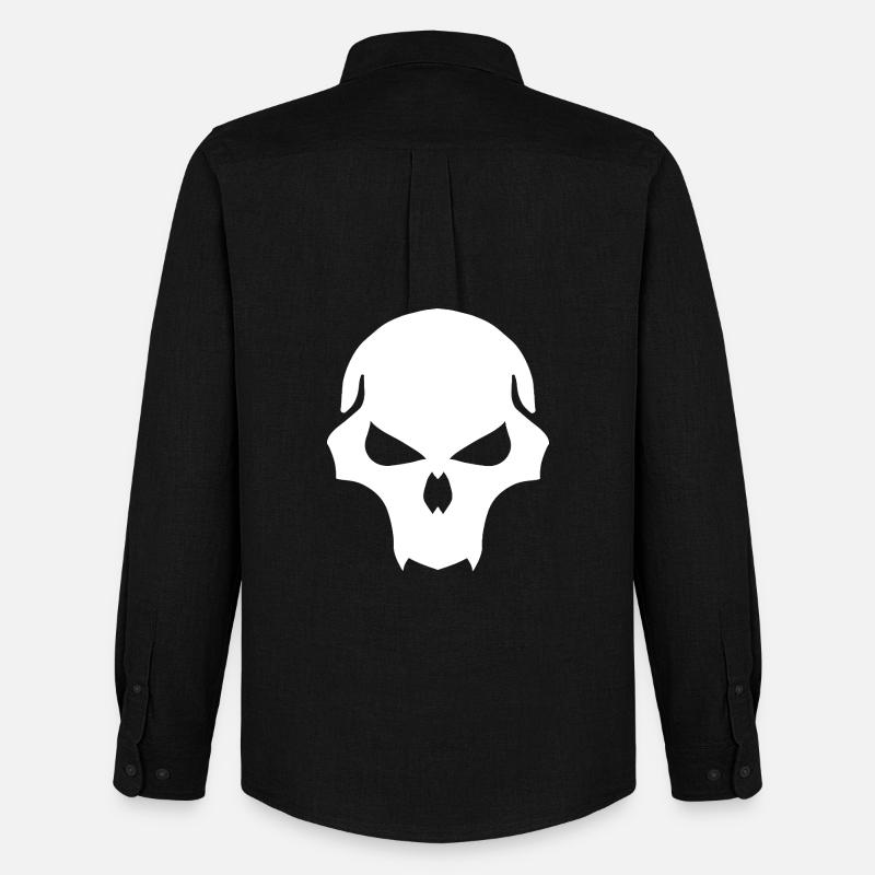 Schattenskull Silhouette - Männer Oxford Hemd von Stanley/Stella - Schwarz