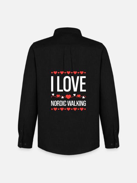 I Love Nordic Walking - Men's Oxford Shirt by Stanley/Stella - black