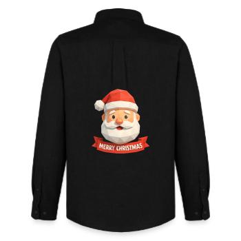 Santa Claus Polygon Design – Merry Christmas - Men's Oxford Shirt by Stanley/Stella - black - Back - AI Model Male 185 dark (185cm)