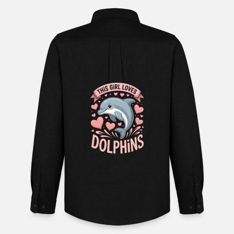 Delfin Spruch Mädchen Lustiges Delfin Geschenk - Männer Oxford Hemd von Stanley/Stella - Schwarz