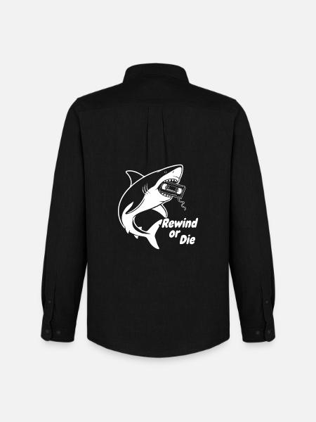 Rewind ou la cassette du requin - Chemise Oxford homme Stanley/Stella - noir