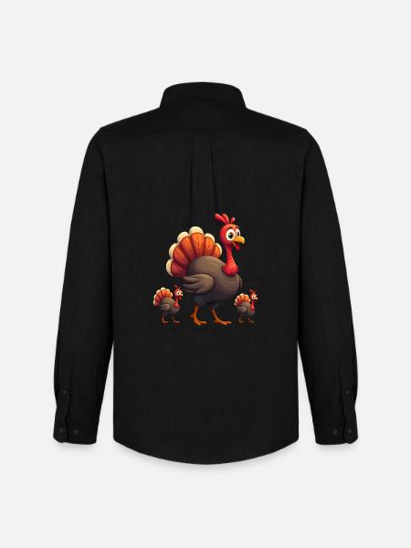 Bébé dinde de Thanksgiving - Chemise Oxford homme Stanley/Stella - noir