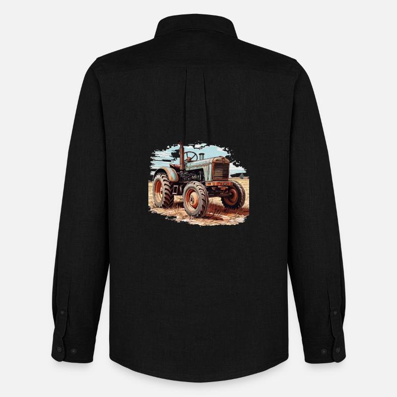 Traktor - Männer Oxford Hemd von Stanley/Stella - Schwarz