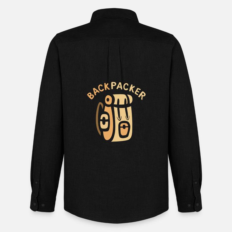 Backpacker Comic Backpack Design - Men's Oxford Shirt by Stanley/Stella - black