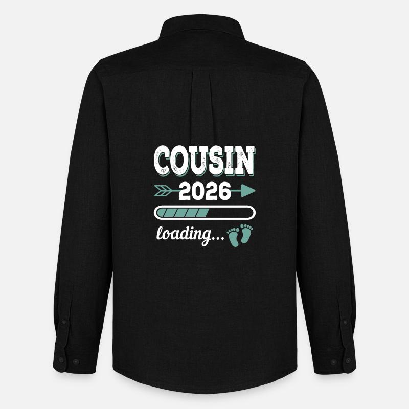 Cousin 2026 Loading Großer Cousin - Männer Oxford Hemd von Stanley/Stella - Schwarz