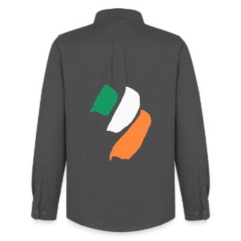 Drapeau de l’Irlande - Chemise Oxford homme Stanley/Stella - charbon - Dos - AI Model Male 185 dark (185cm)