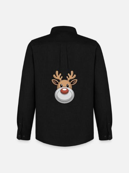 Renne Noël laid - Chemise Oxford homme Stanley/Stella - noir