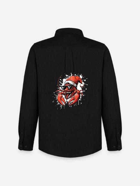 Lobster Crab Christmas Funny - Men's Oxford Shirt by Stanley/Stella - black