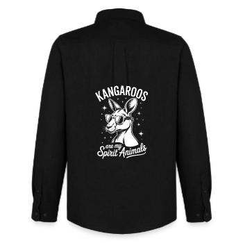 Kangourou disant kangourou drôle kangourou doué - Chemise Oxford homme Stanley/Stella - noir - Dos - AI Model Male 185 dark (185cm)