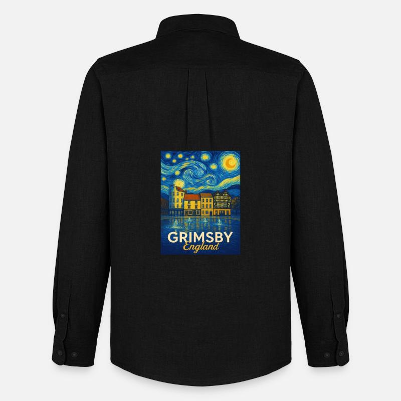 Grimsby England - Männer Oxford Hemd von Stanley/Stella - Schwarz