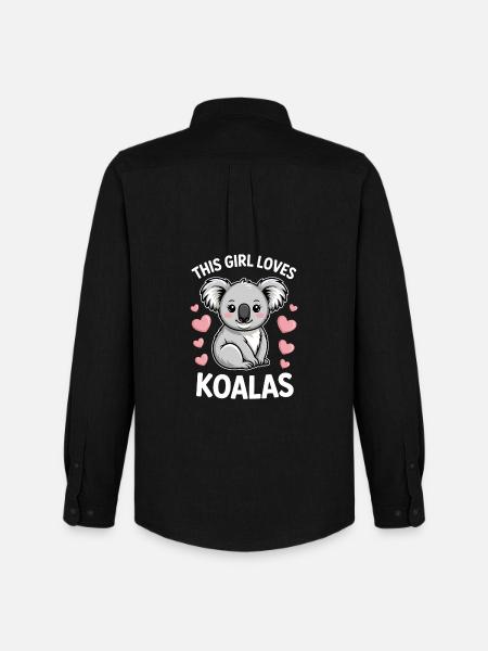 Koala Spruch Mädchen Lustiges Koala Geschenk - Männer Oxford Hemd von Stanley/Stella - Schwarz