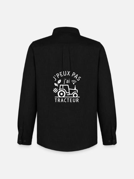 I can't I have tractor - Men's Oxford Shirt by Stanley/Stella - black