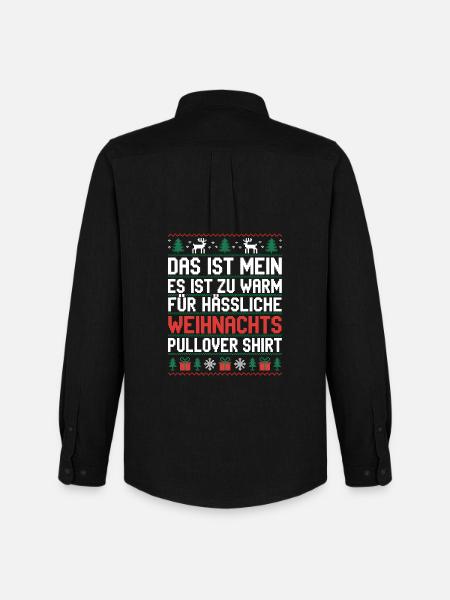 Weihnachtspullover Spruch Es ist zu warm - Männer Oxford Hemd von Stanley/Stella - Schwarz