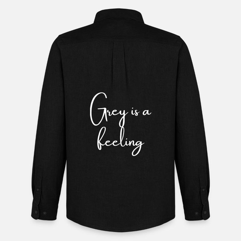 Grey is a feeling | Greysoul Thoughts - Männer Oxford Hemd von Stanley/Stella - Schwarz